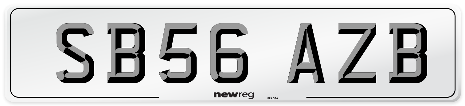 SB56 AZB Number Plate from New Reg